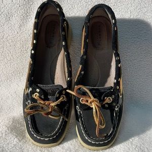 Sperry Top-Sider Black with Gold Polka Dots